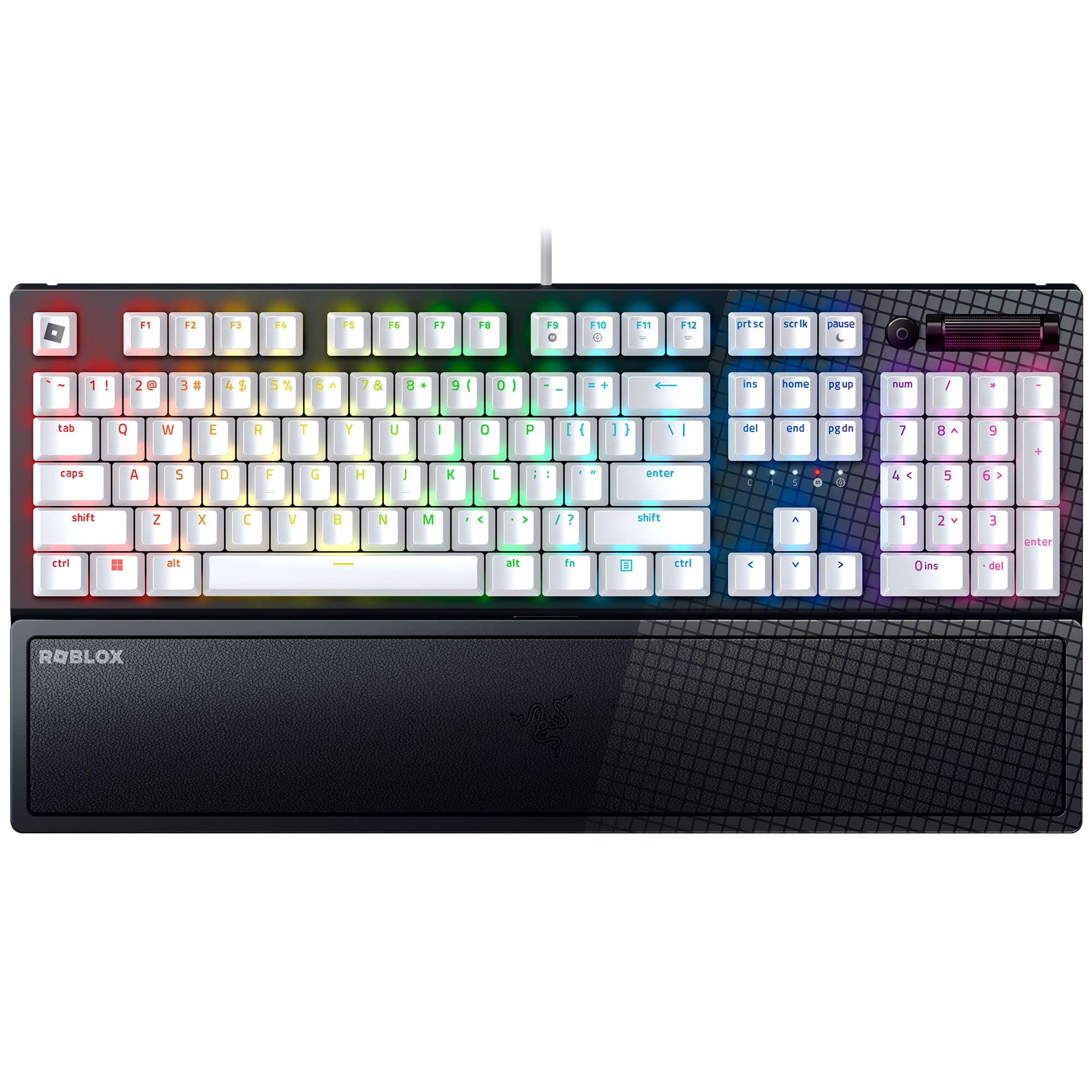 Razer BlackWidow V3 Mechanical Gaming Keyboard - Green Switch (Clicky) with Doubleshot ABS Keycaps, Media Controls & Wrist Rest | US Layout | Perfect for Roblox, Fortnite & Esports Gaming
