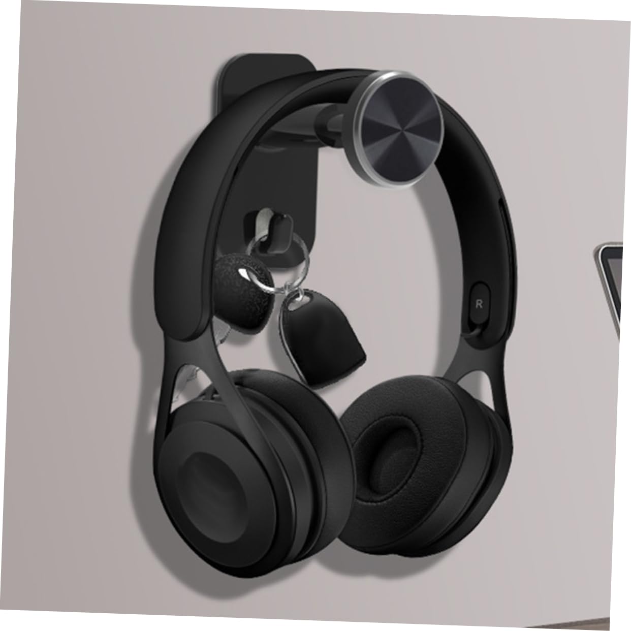 Universal Headphone Hanger Stand - Wall Mounted Headset Holder with Sturdy Design & Easy Assembly (Black) - Perfect for Home Office, Gaming Setup & Studio Organization