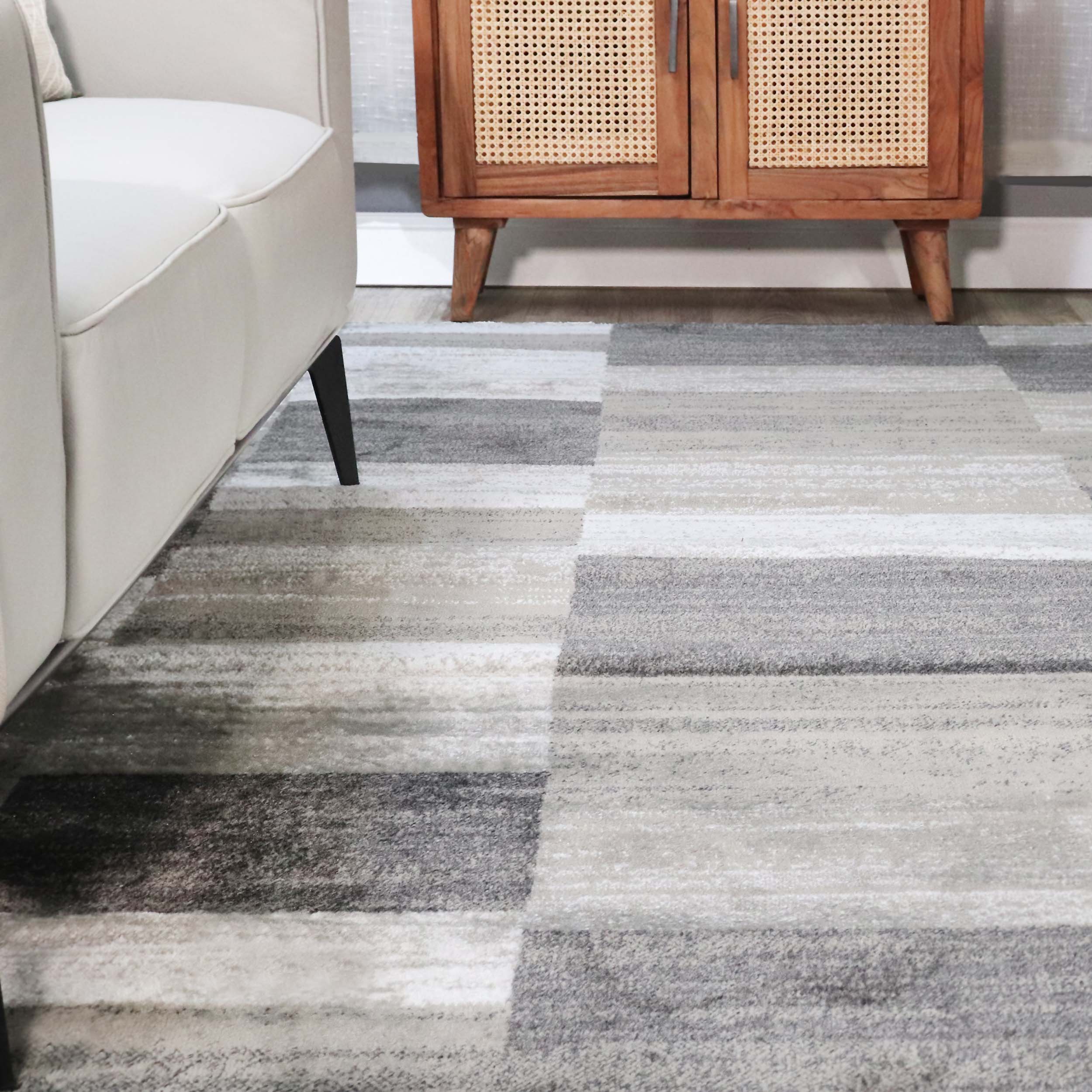 Blairwood Modern Geometric Patchwork Indoor Area Rug - Non-Slip Soft Living Room Carpet, Bedroom Runner Rug for Home Decor
