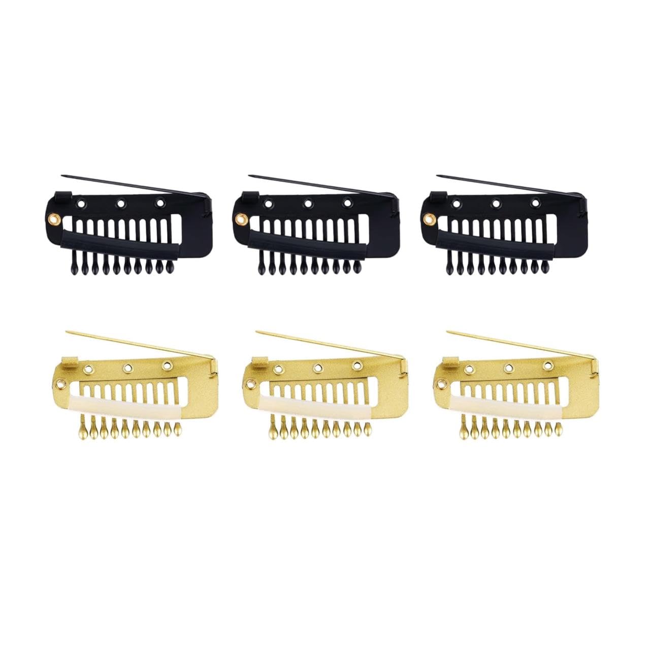 6Pcs INHEAVEN Dupatta Clips for Hair - Strong Grip Stainless Steel Bridal Veil Pins (Gold & Silver) - Perfect for Wedding, Party & Traditional Outfits - Hair Extensions Accessories for Women & Brides