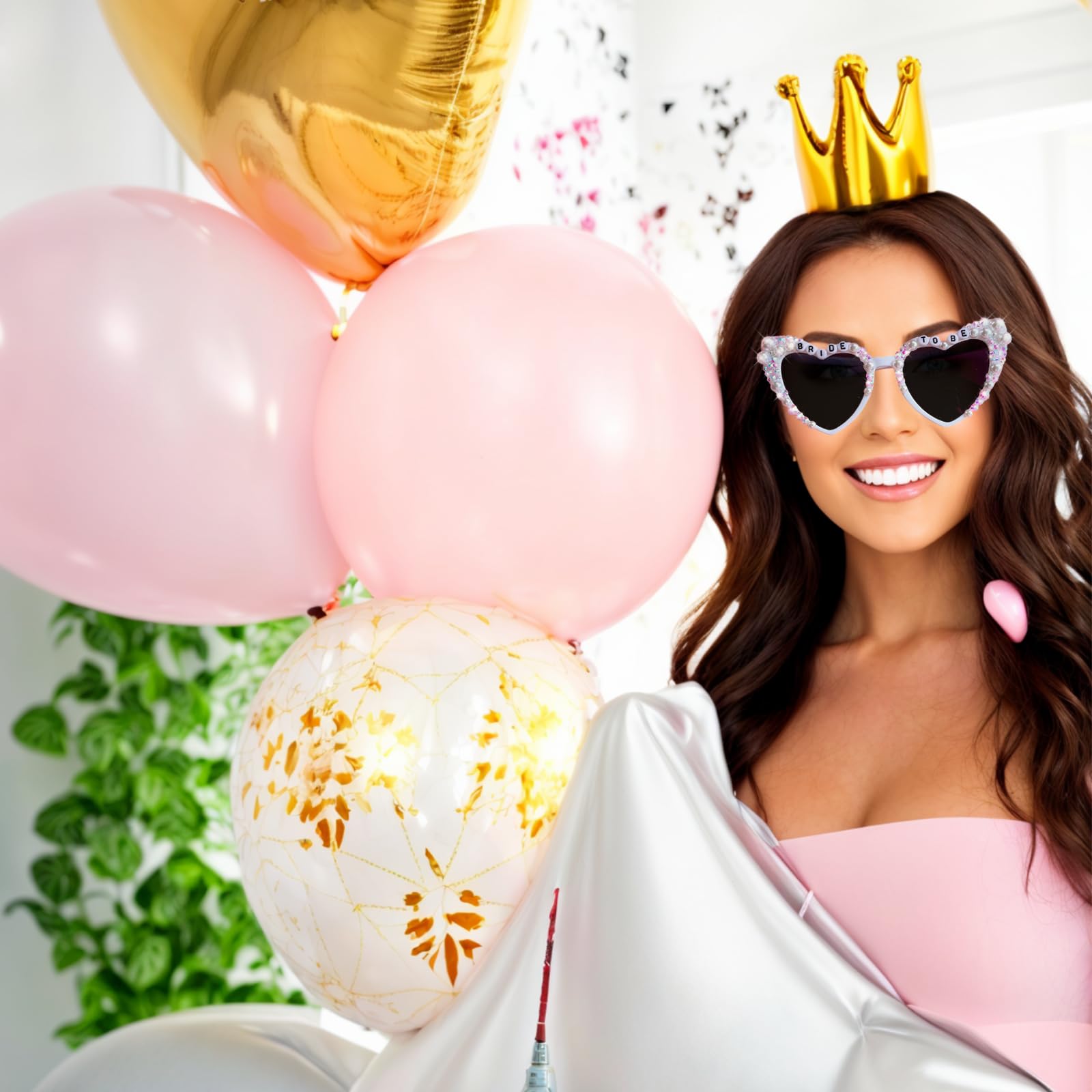 Bachelorette Party Sunglasses for Bride - White Heart-Shaped Bridal Sunglasses | Perfect Bachelorette Party Gifts & Wedding Accessories | Great for Bridal Showers, Wedding Photos & Beach Getaways