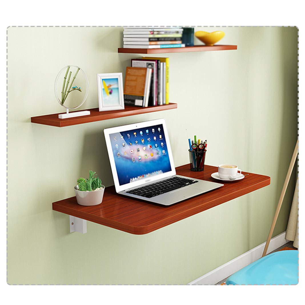Solid Wood Folding Wall Mounted Drop Leaf Table - Space Saving Hanging Desk for Home Office, Study, Bedroom or Balcony - Perfect for Small Spaces & Multi-Purpose Use