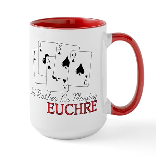 White/Red Inside - Euchre Playing Large Mug