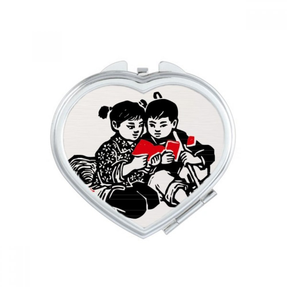 Patriotic Heart Mirror - Portable Handheld Makeup Mirror for Travel & Backpacking