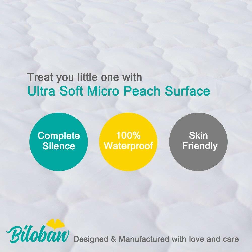 2 Pack Waterproof Fitted Crib Mattress Protector Sheets - Quilted, Breathable, 52