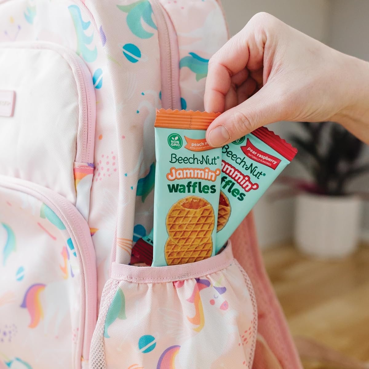 Beech-Nut Toddler Snacks - Jammin' Waffles with Peach Mango Fruit Filling for Babies & Toddlers (10 Boxes, 50 Individually Wrapped Packs) | Healthy On-the-Go Snack for Daycare, Travel & Playtime