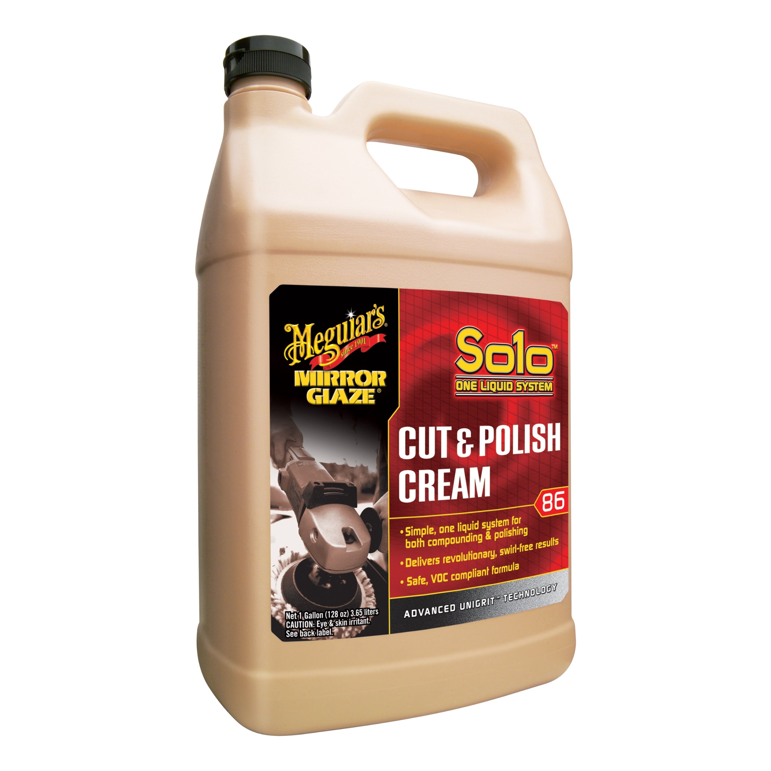 Meguiar’s M8601 Mirror Glaze Solo Cut & Polish Cream – 1 Gallon – Professional Car Paint Correction & Polishing Compound – Perfect for Detailing, Scratch Removal & Restoring Shine