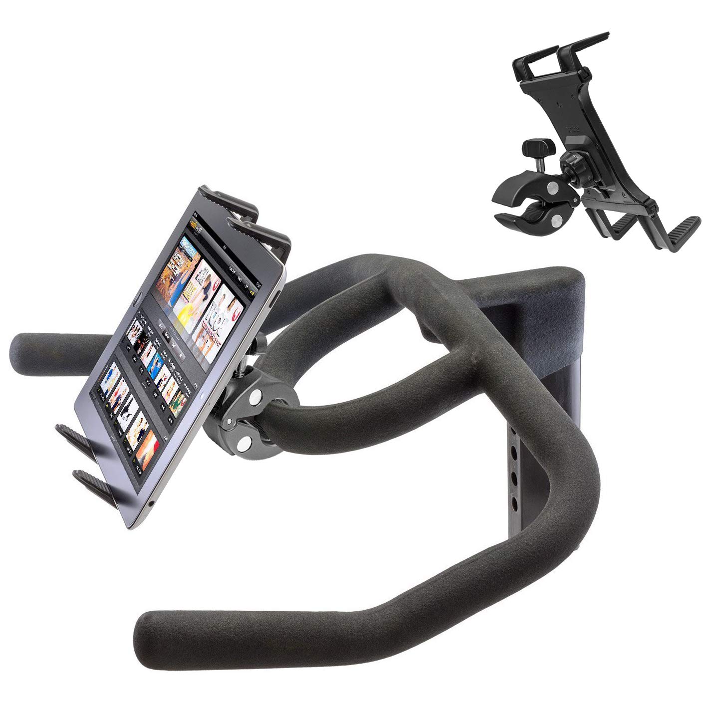 **ChargerCity XT Boat Helm Pole Bar Spin Bike Tablet Mount with Universal Holder – Compatible with iPad Pro, iPad Air, iPad Mini, Galaxy Tab S, Surface Pro & 7