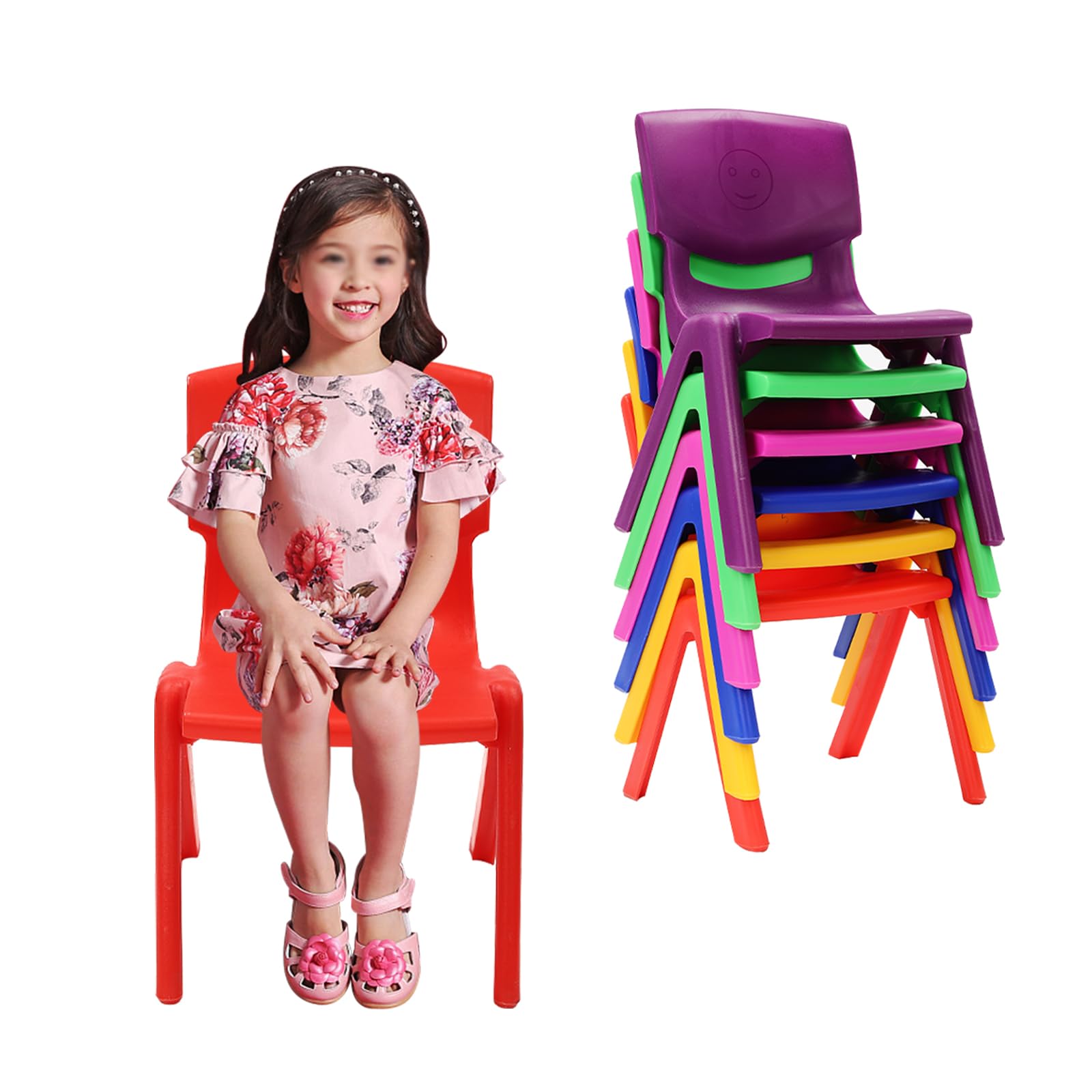 Stackable Kids Chairs for Classroom - 6 Pack Durable School Chairs for Children, Preschool & Home Use - Perfect for Classrooms, Daycare Centers, Homeschooling & Playrooms
