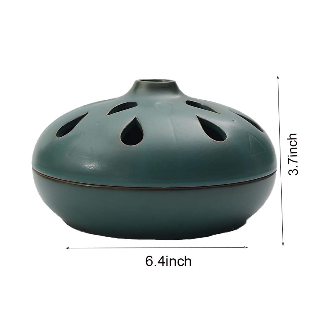 Ceramic Mosquito Incense Burner Holder - Large Creative Indoor Mosquito Coil Stand for Bedroom, Patio & Outdoor Use (Blue) - Perfect for Summer Nights, Camping & Backyard Gatherings