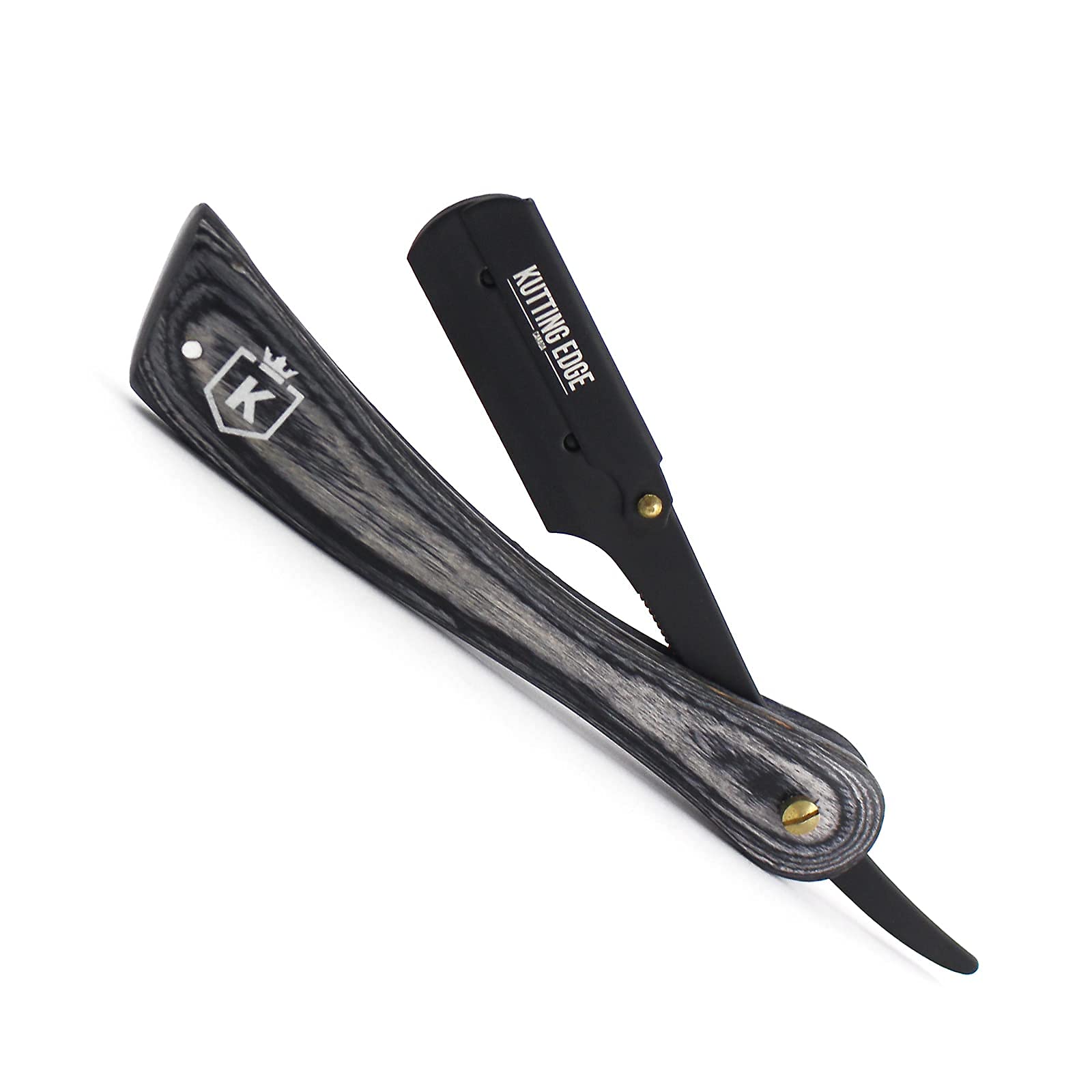 Professional Straight Edge Razor with 10 Derby Double Edge Blades - Stainless Steel Barber Shaving Razor with American Wood Handle - Perfect for Traditional Wet Shaving & Beard Grooming at Home or Salon