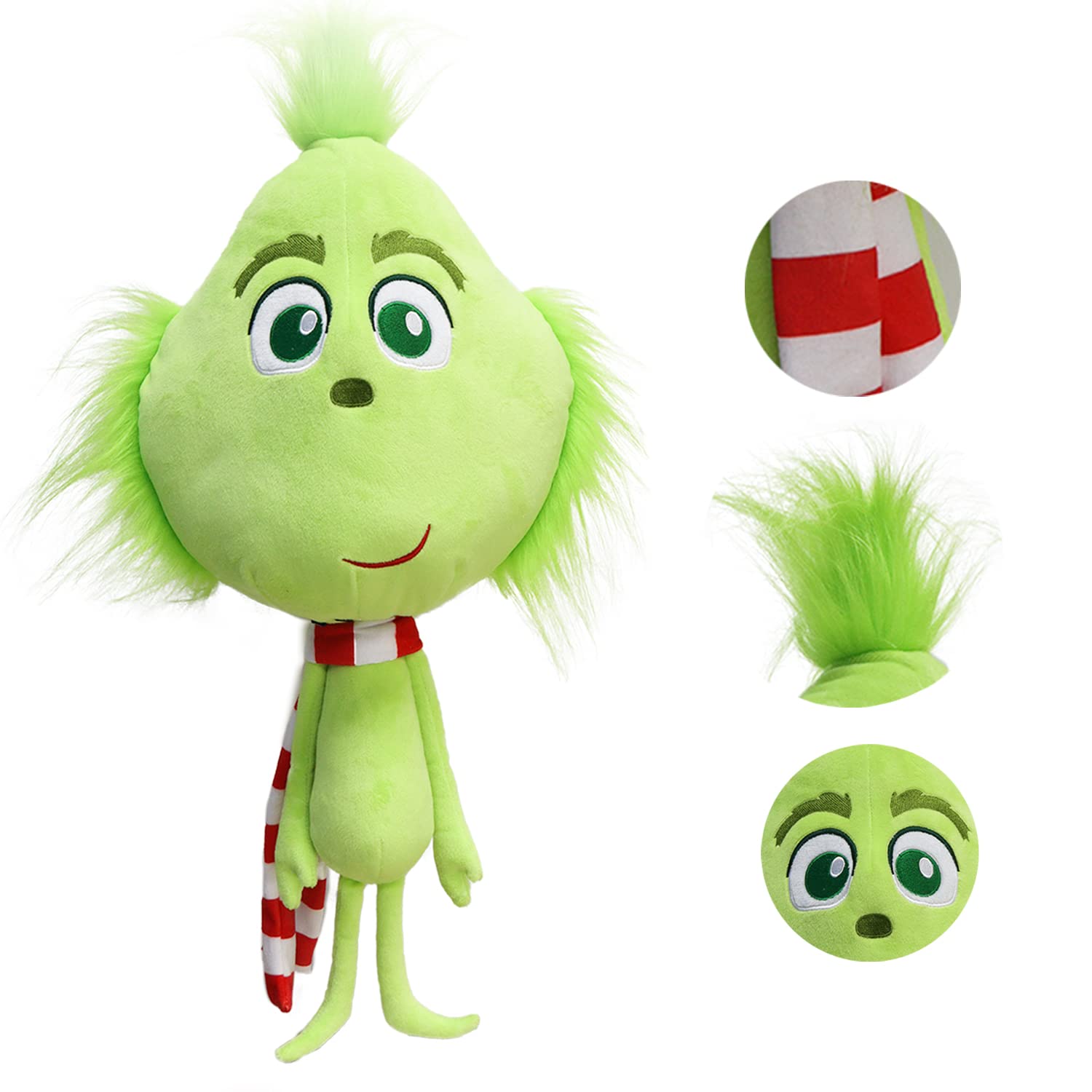 RELIGES 22 Inch Green Christmas Monster Plush Toy - Soft Stuffed Animal Doll for Kids, Boys & Girls | Holiday Decor, Xmas Gift, Bedroom Decor, Party Favors (Green)