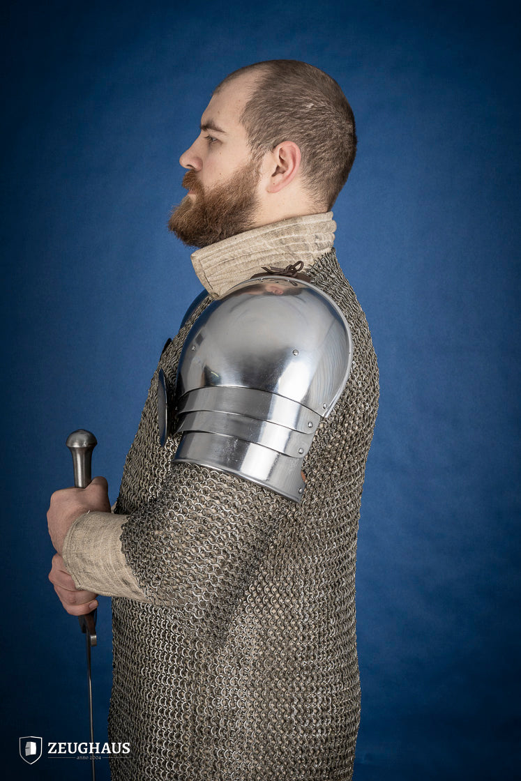 Polished 1.6mm Shoulders with Besagew 1460 - Perfect for Medieval Armor Costumes & LARP Accessories
