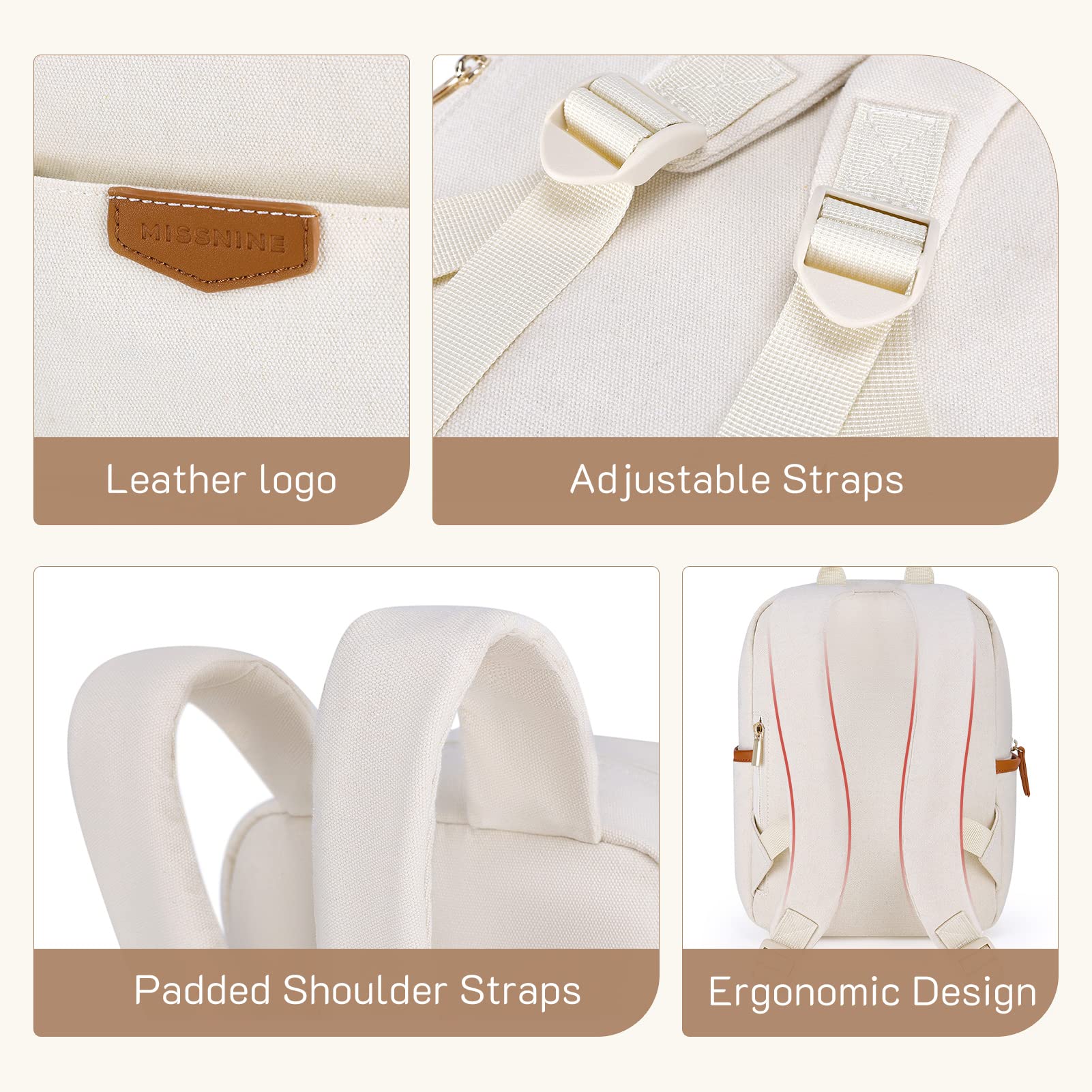Missnine Mini Backpack for Women - Cute Canvas Daypack for Dating & Daily Use