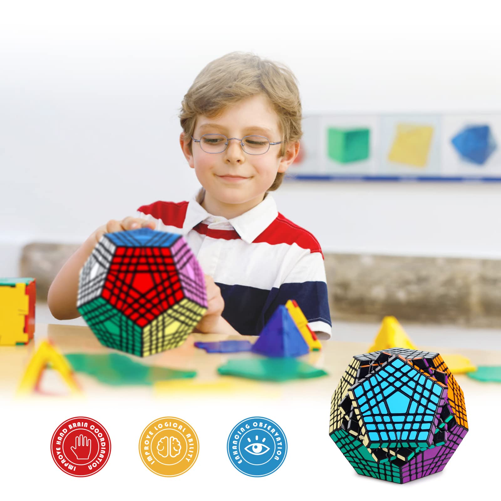 Ganowo Megaminx Speed Cube 5x5 Puzzle - Brain Teaser Game for Kids & Adults