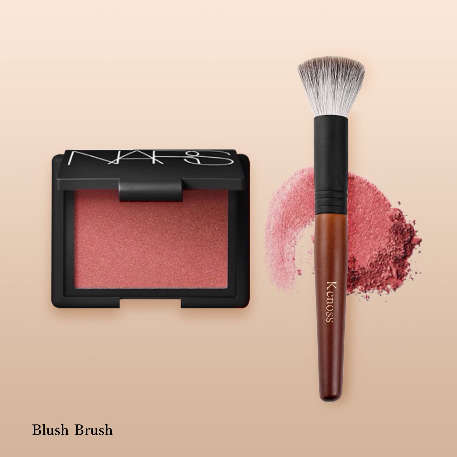 Premium Blush Brush for Cheeks - Natural Fox Hair Makeup Brush for Loose Powder, Compact Powder, Blush & Bronzer - Professional Cosmetic Tool for Even, Flawless Application - Perfect for Daily Makeup & Professional Use (1 Count)