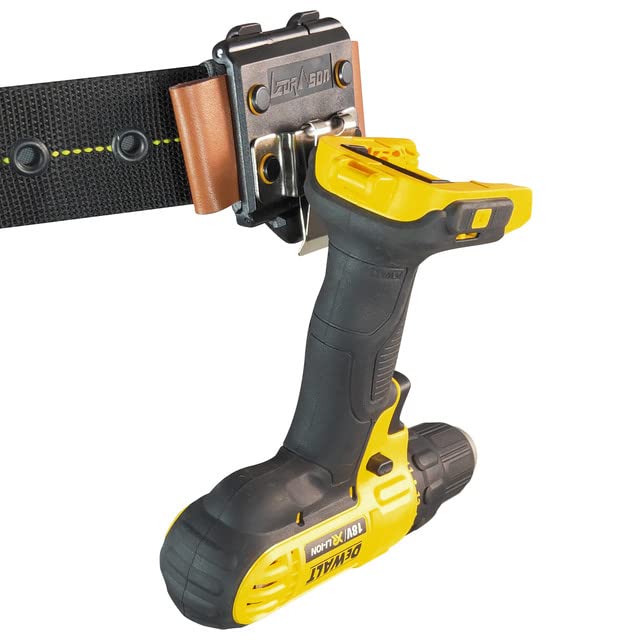 **Heavy Duty Tape Measure Holder & Drill Holster - Tactical Tool Belt Clip with Hook - Small Electrician Pouch for Cordless Tools | Perfect for Construction, DIY & Electrician Work**