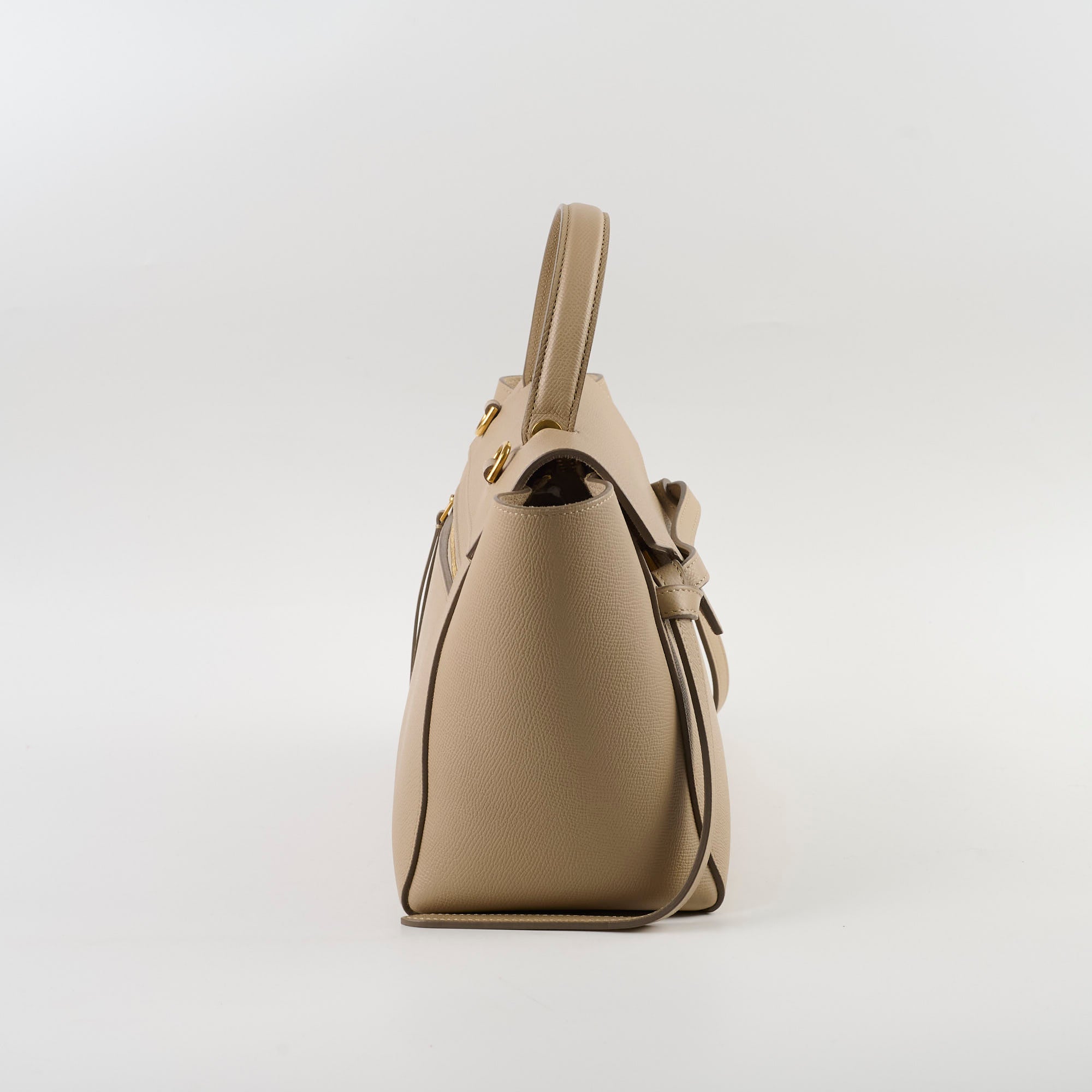 Celine Nano Grained Calfskin Belt Bag in Taupe - Stylish Crossbody Purse for Women, Perfect for Everyday Use, Travel & Fashion Outfits