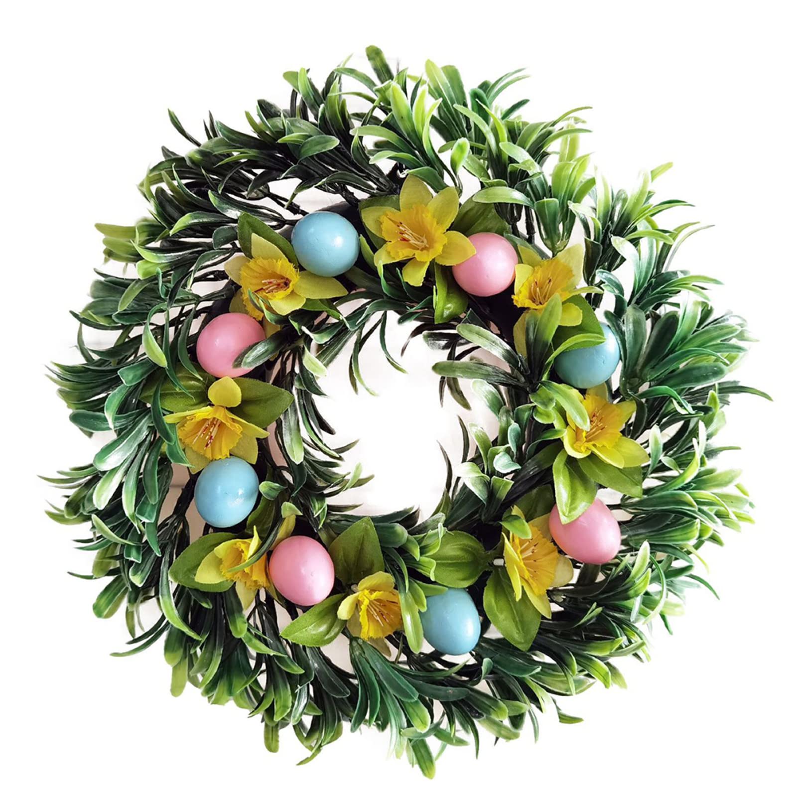 Easter Sunflower Plant Garland Bunny Egg Artificial Rattan Wreath - 30CM Spring Floral Door Hanging Decor for Wedding, Christmas, Wall & Home Decoration | Perfect for Easter Celebrations, Front Door Decor & Seasonal Party Decorating