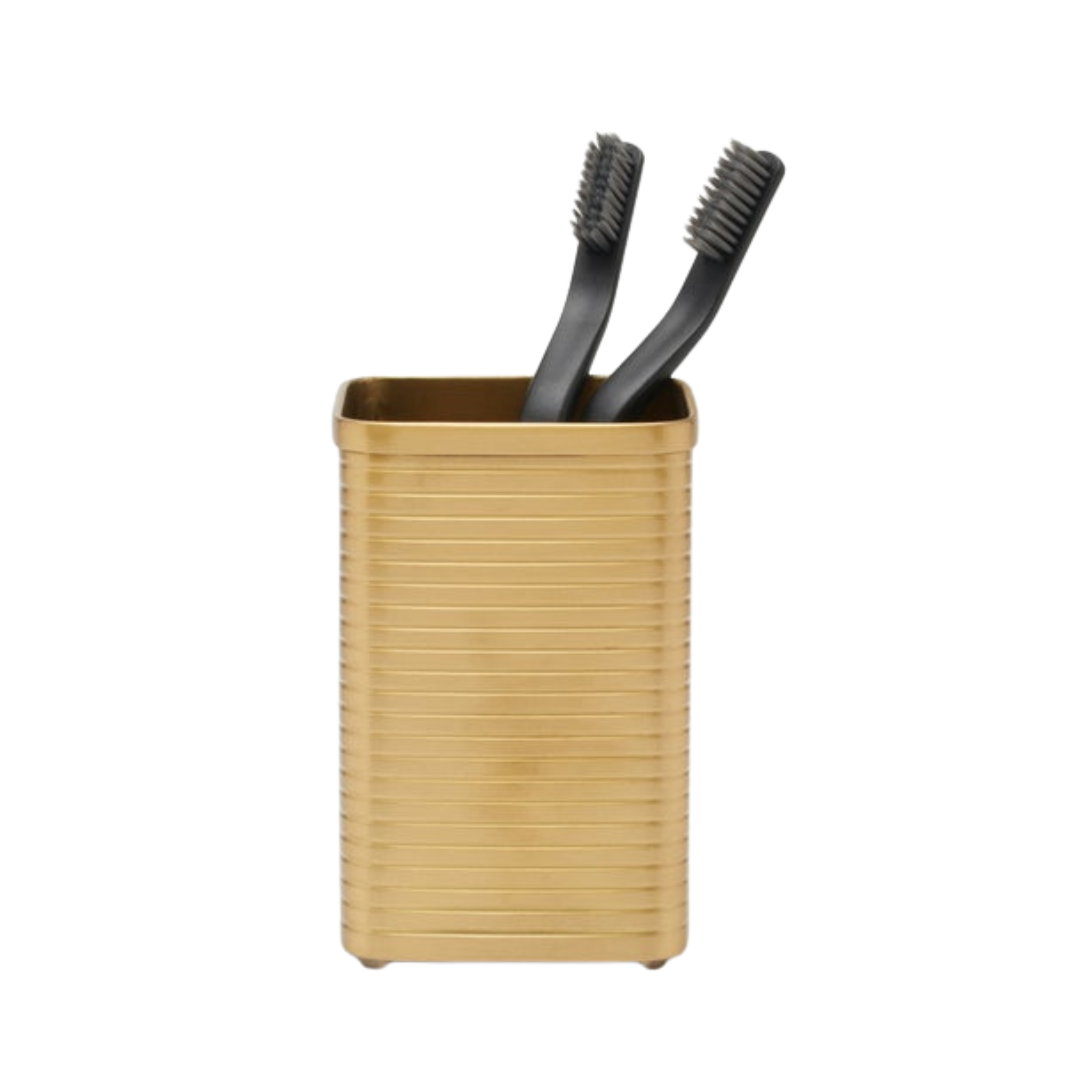 Matte Gold Toothbrush Holder - Elegant Bathroom Organizer for Modern Home Decor | Perfect for Countertop, Vanity & Guest Bathroom Storage