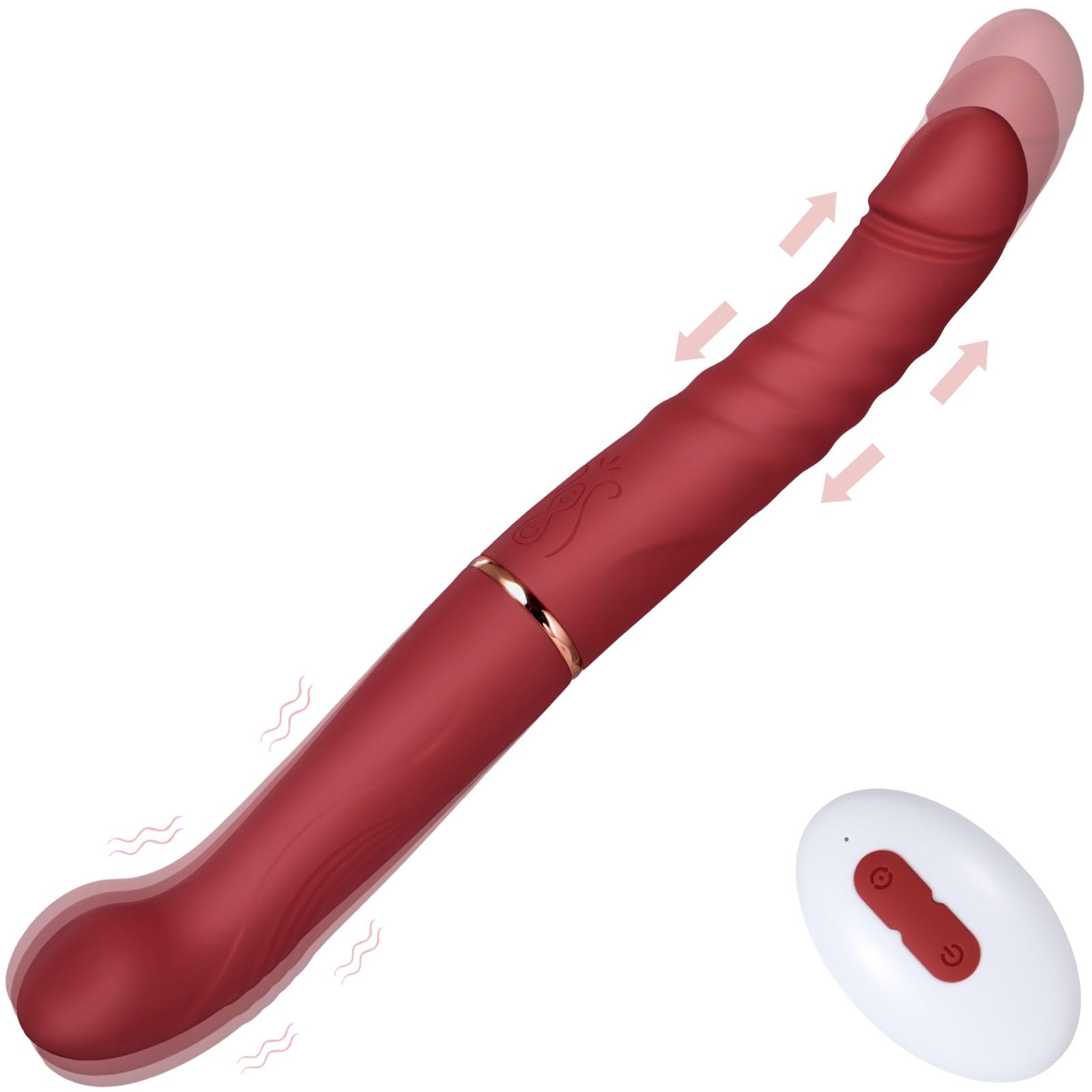 Double Ended Dildo for Couples & Lesbian Play - Dual Headed Thrusting Vibrator with Realistic Texture for G-Spot & Anal Stimulation | Perfect for Couples Bonding & Solo Exploration
