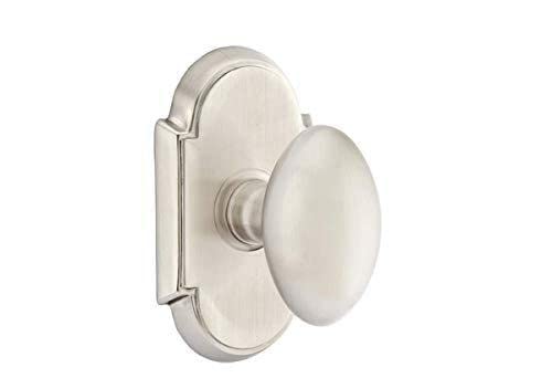 Emtek Privacy Set - Style 8 Rosette with Egg Knob in Pewter Finish for Bedroom & Bathroom Door Hardware