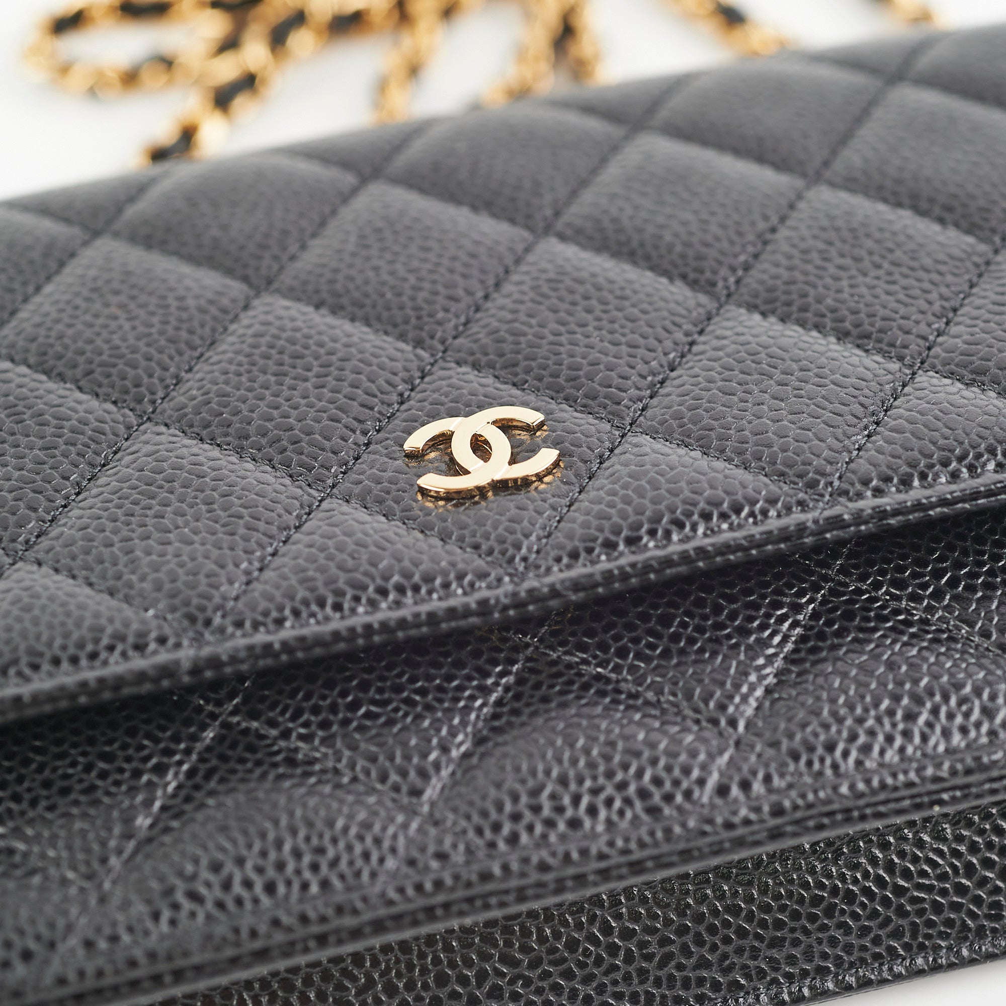 Chanel Caviar Quilted Wallet On Chain Black Crossbody Bag - Elegant & Stylish for Parties, Dates & Evening Events