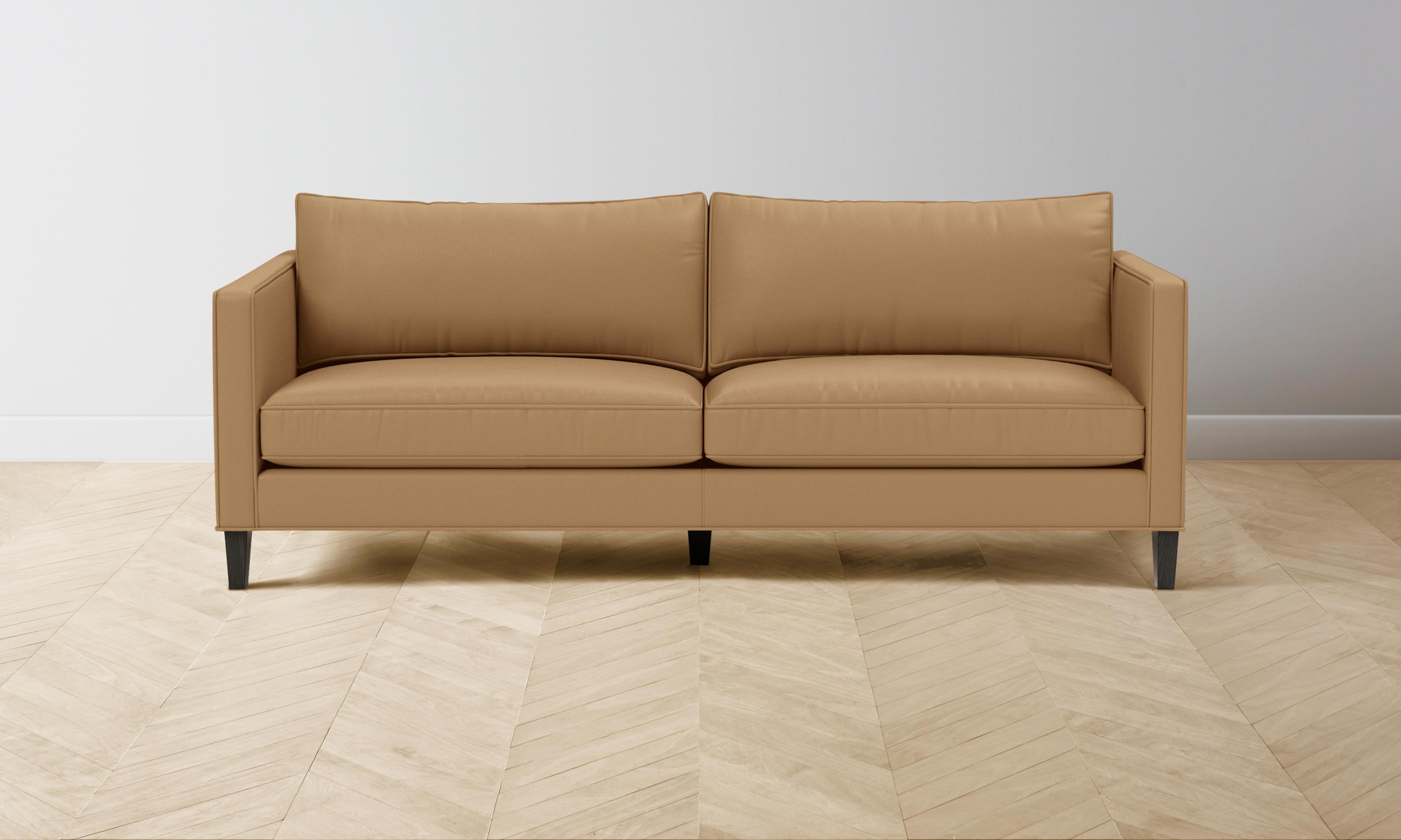 Premium Crosby Sectional Sofa in Pebbled Leather - Latte Brown Color | Modern Living Room Furniture for Home & Office Comfort