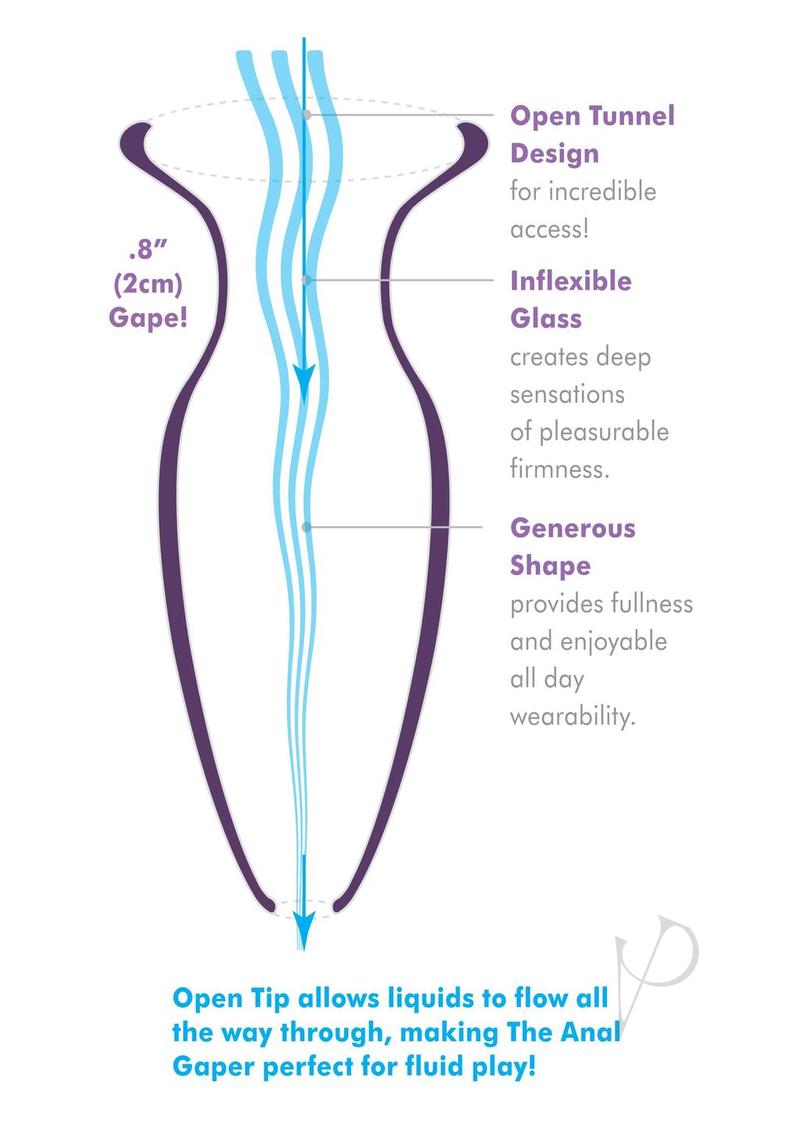 Anal Fantasy Elite Beginner's Anal Gaper Glass Open Tunnel Plug - Perfect for Stretching Training, Sensual Play & BDSM Exploration
