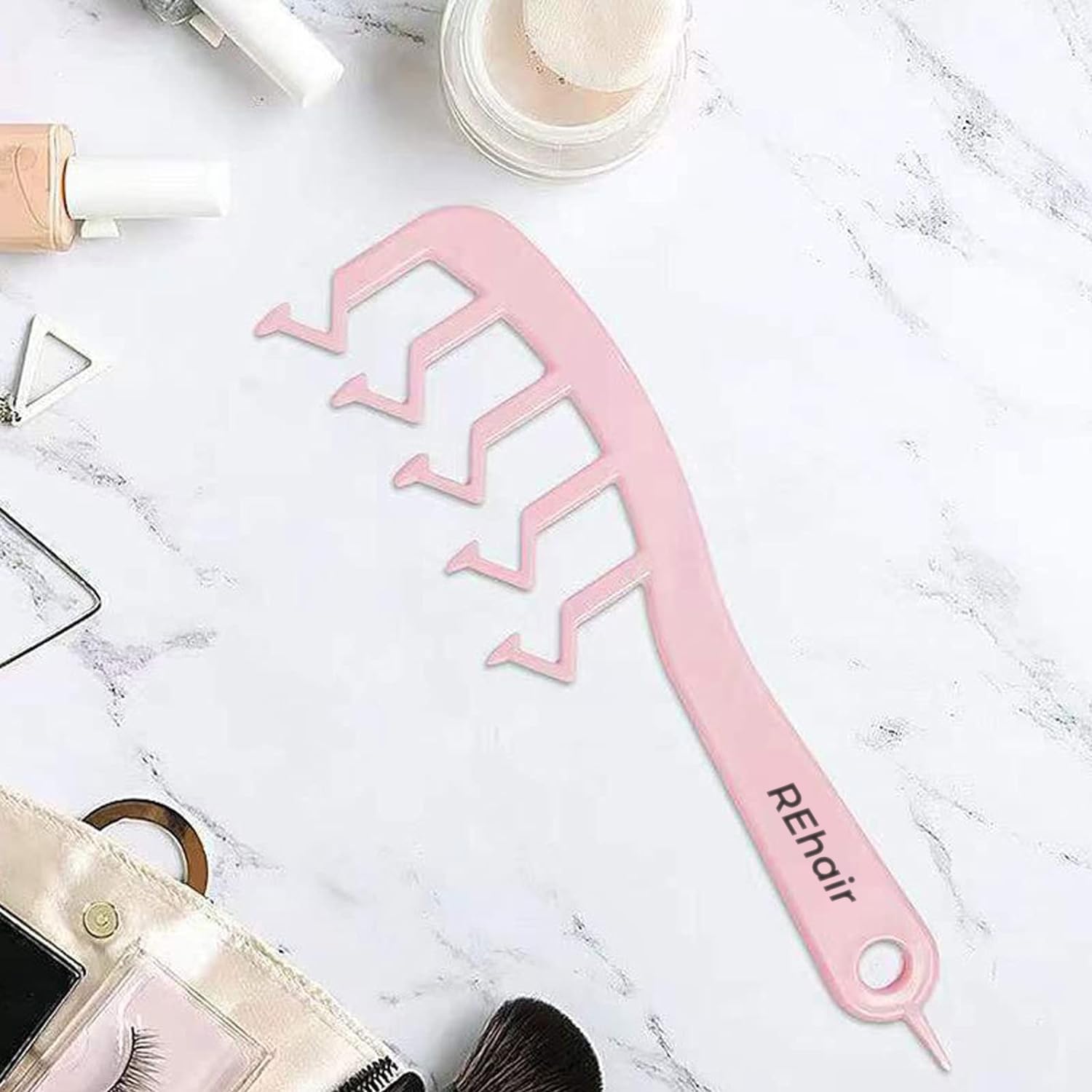 REhair Z-Shaped Hair Slit Comb - Professional Hair Volumizing & Sectioning Styling Tool for Curly, Wavy & All Hair Types (Green) - Perfect for Salon Styling, Home Hair Care & DIY Hairstyles