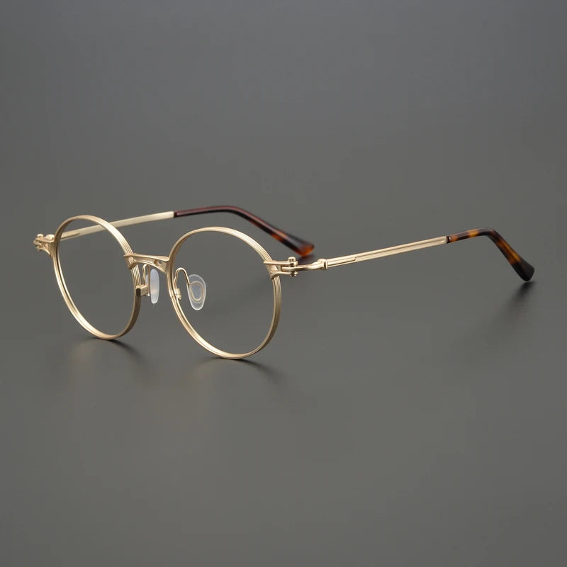 Stylish Black Unisex Full Rim Round Titanium Eyeglasses Frame 55891 - Perfect for Reading, Work & Fashion Accessories