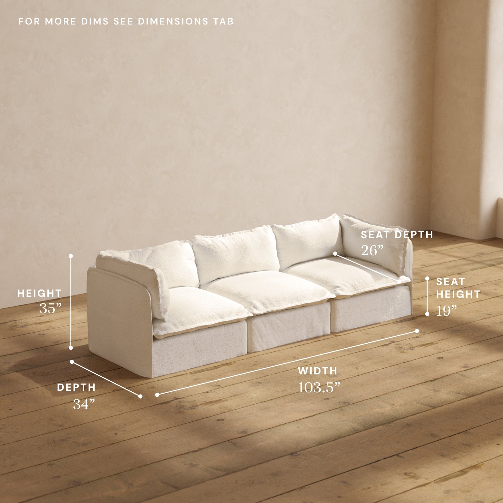 Premium Modular Performance 3-Seater Sofa in Soft Mousse Fabric - Modern Sectional Couch for Living Room, Lounge & Family Room Comfort