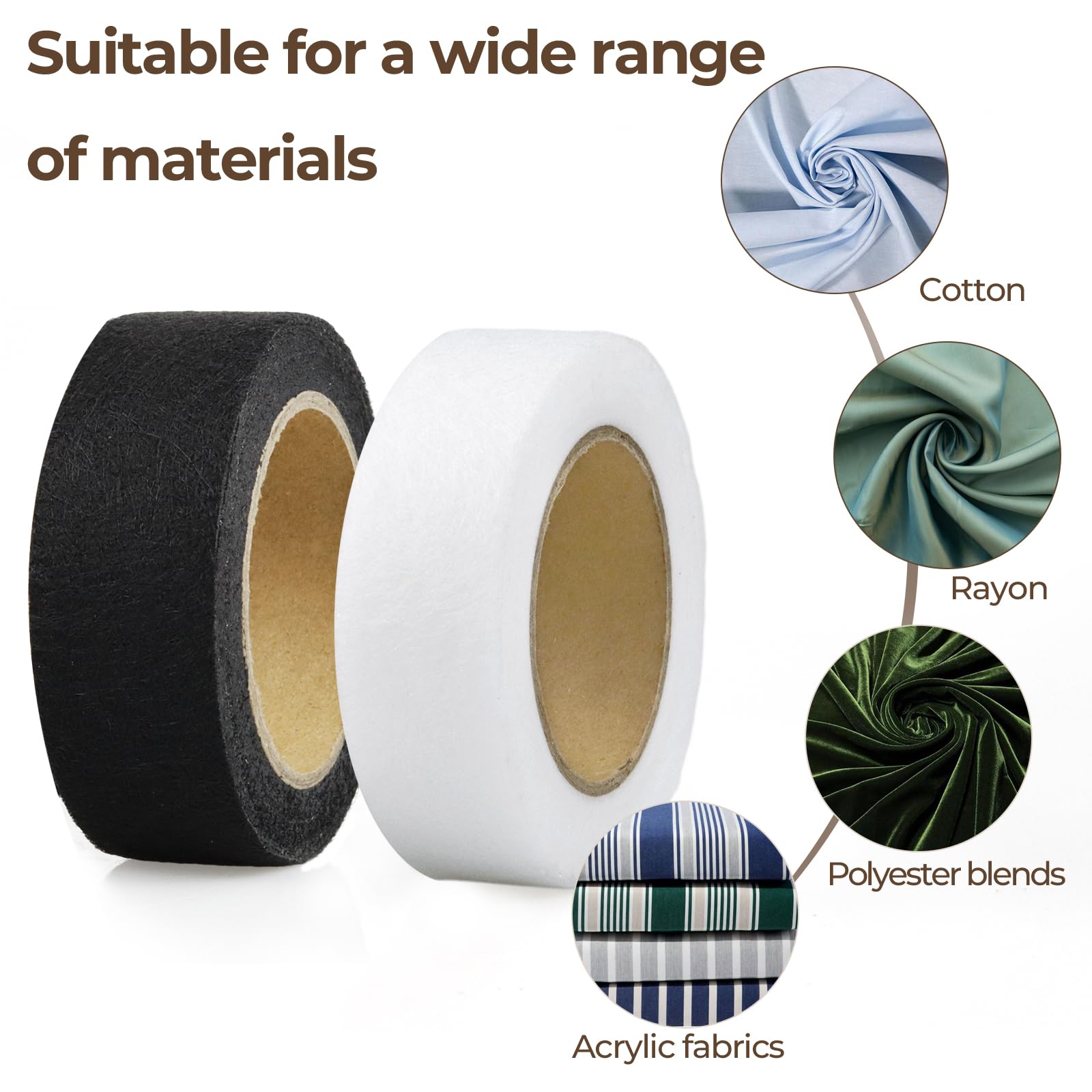PLANTIONAL Iron on Hem Tape - 4 Rolls No Sew Adhesive Web for Pants, Clothes & Curtains (1