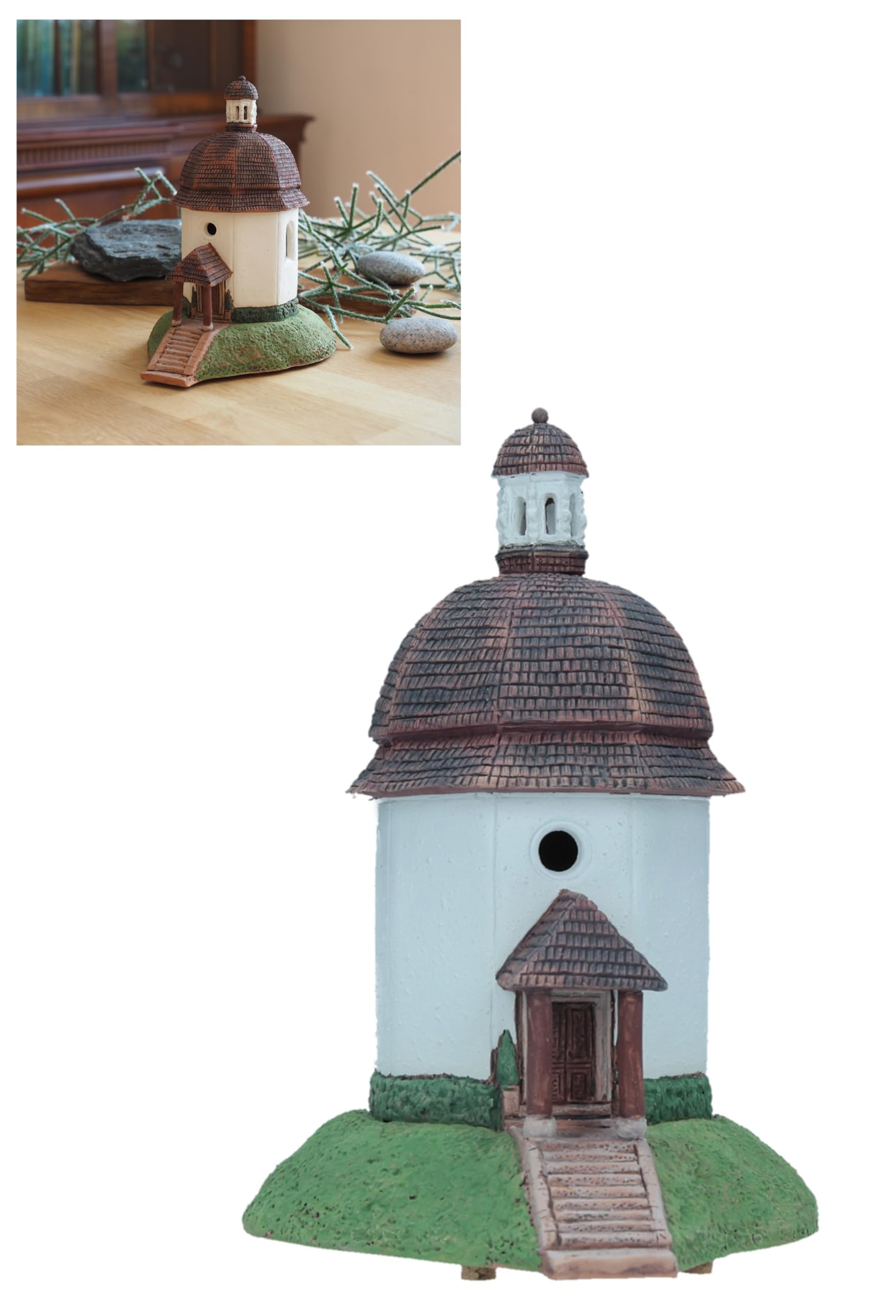 Handcrafted Ceramic Tealight Candle Holder - Miniature Light House Silent Night Chapel Decor from Oberndorf bei Salzburg, Austria | Perfect for Christmas Decorations, Home Decor, and Gift Giving (B264N)