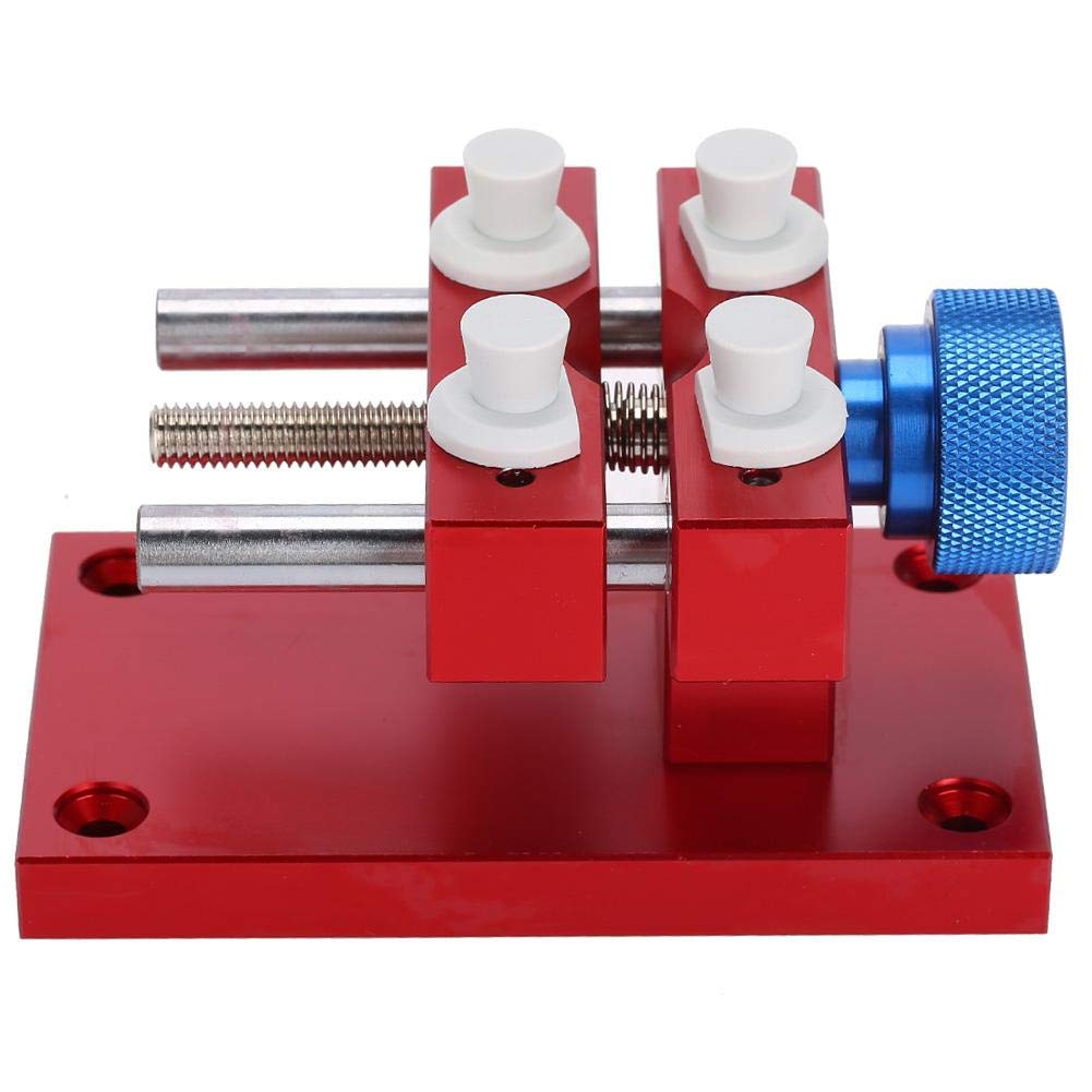 Adjustable Watch Case Holder - Metal Wristwatch Repair Tool for Opening Cases, Removing Straps & Movement Repairs | Professional Watchmaker Tool (Red) | Perfect for Watch Repair Shops, Jewelers & DIY Enthusiasts