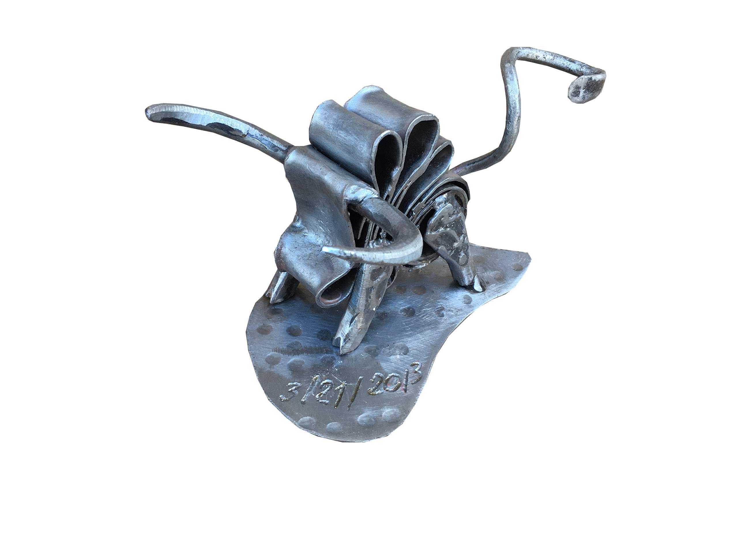 6th Anniversary Gift for Him - Personalized Iron Bull Statue | Unique Iron Wedding Anniversary Present | Customized Metal Home Decor for Couples, Office Desk, or Man Cave