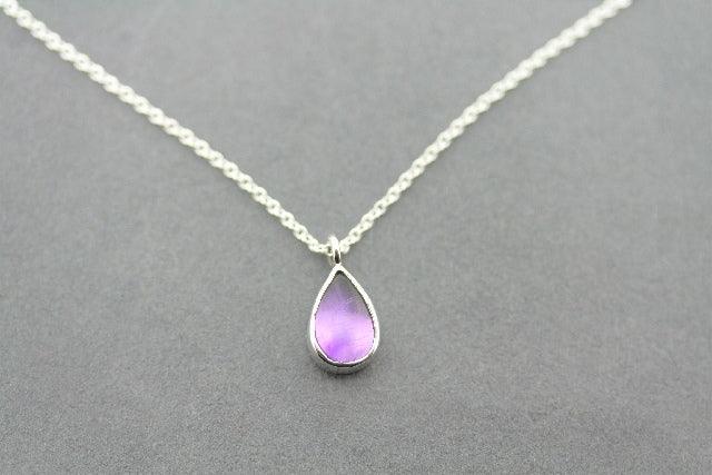 Natural Amethyst Teardrop Pendant Necklace in Sterling Silver | Elegant Jewelry for Women | Perfect for Gifts, Weddings & Special Occasions