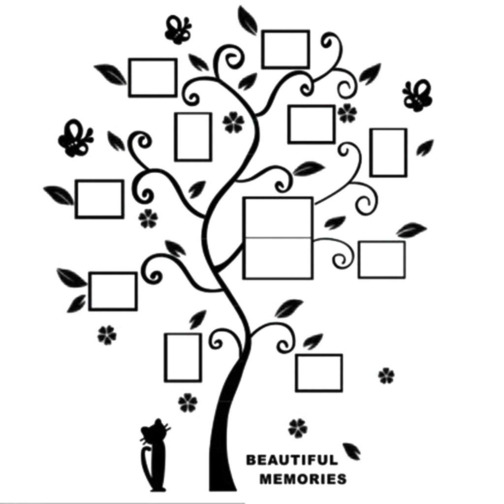 Pink PVC Wall Decal Sticker - DIY 3D Photo Tree Frame Mural Art for Bedroom & Home Decor | Family Memories Wall Art | Easy Peel & Stick Ceiling Decor (Black, One Size) - Perfect for Nursery, Living Room & Dorm Room Makeover