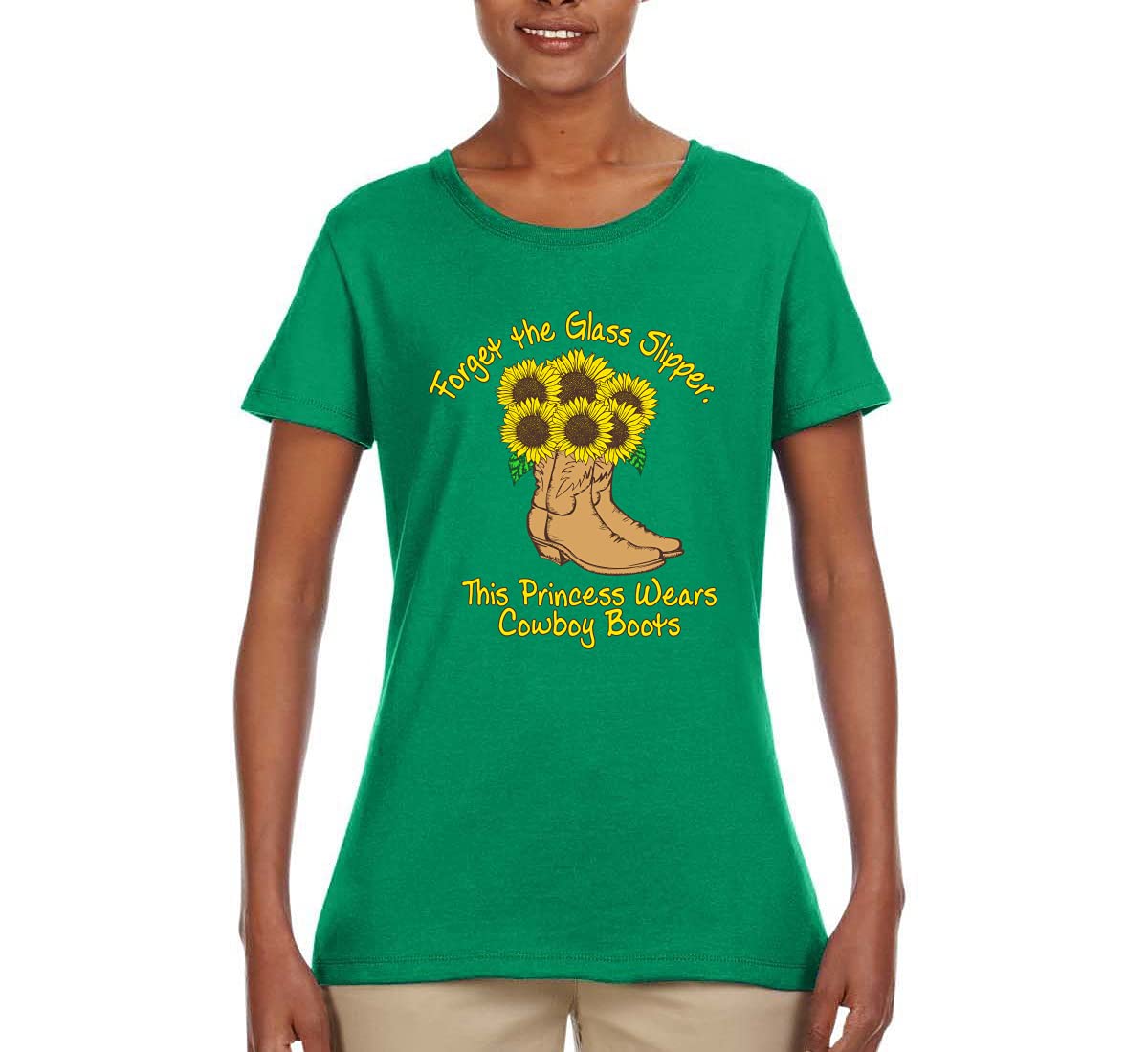 Princess Wears Cowboy Boots Graphic T-Shirt for Women - Vintage Pop Culture Tee - Perfect for Concerts, Festivals & Western Theme Parties