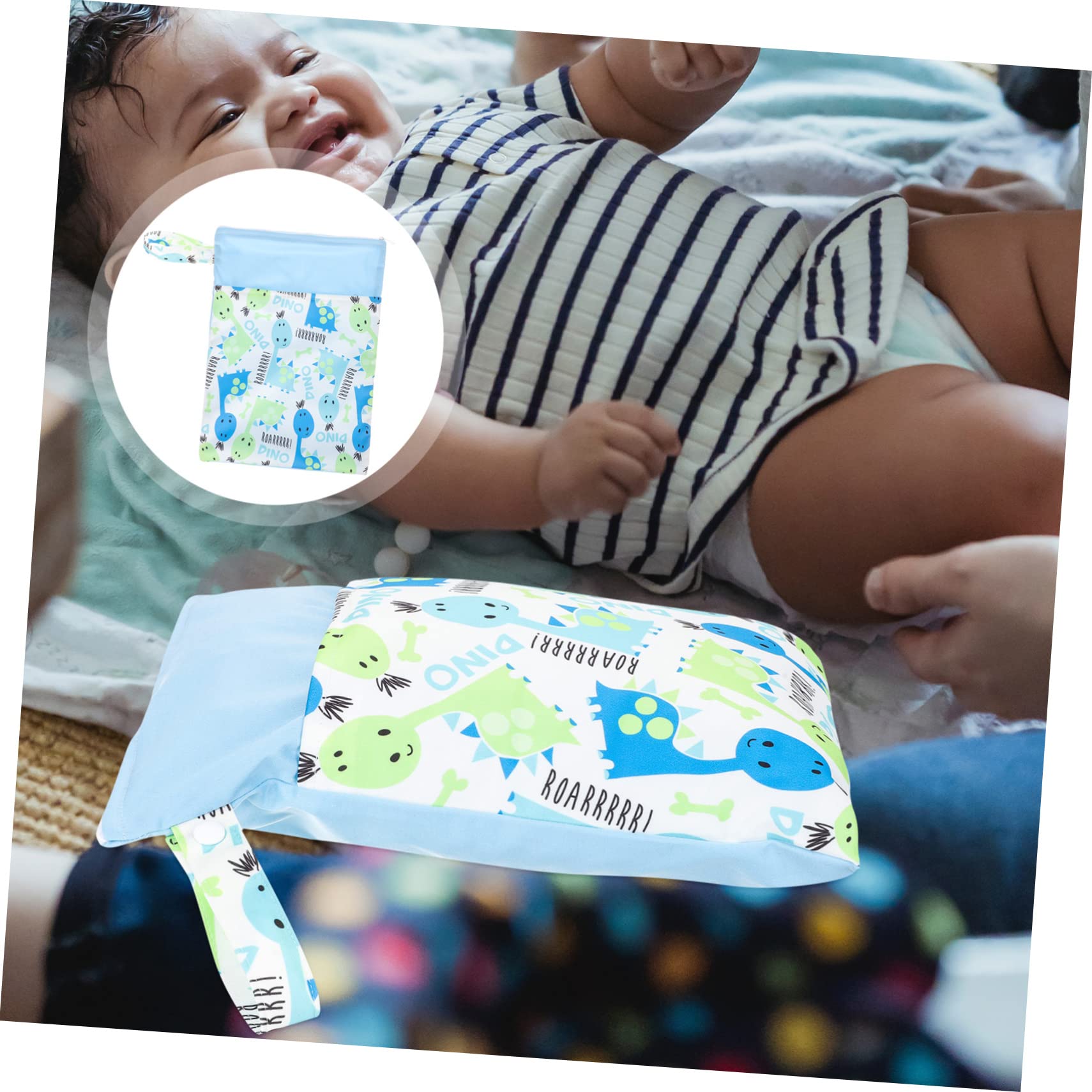 VICASKY 5-Pack Waterproof Diaper Storage Bags - Reusable Wet Dry Organizer Pouch for Baby Essentials, Travel & Daycare - Made with Durable PU Coated Fabric
