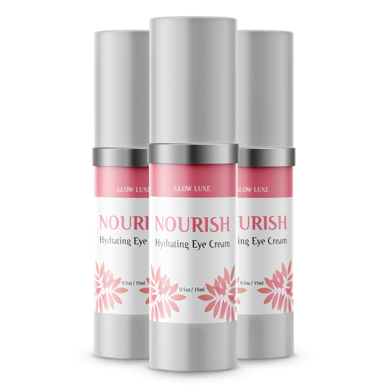 Glow Luxe Nourish Hydrating Eye Cream - 3 Pack Set | Dark Circle & Puffiness Reduction | Day & Night Moisturizing Treatment | Official Store