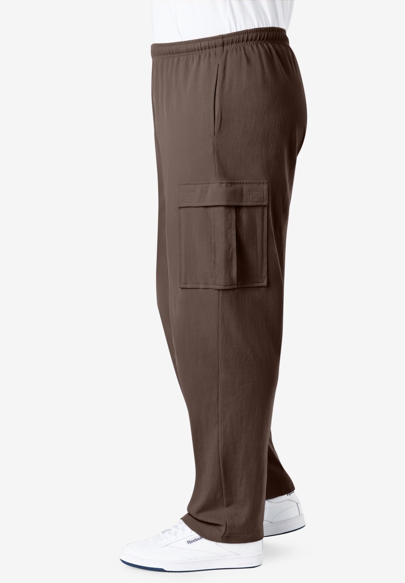 KingSize Men's Big & Tall Lightweight Jersey Cargo Sweatpants - Comfortable Lounge & Workout Pants for Casual Wear & Gym