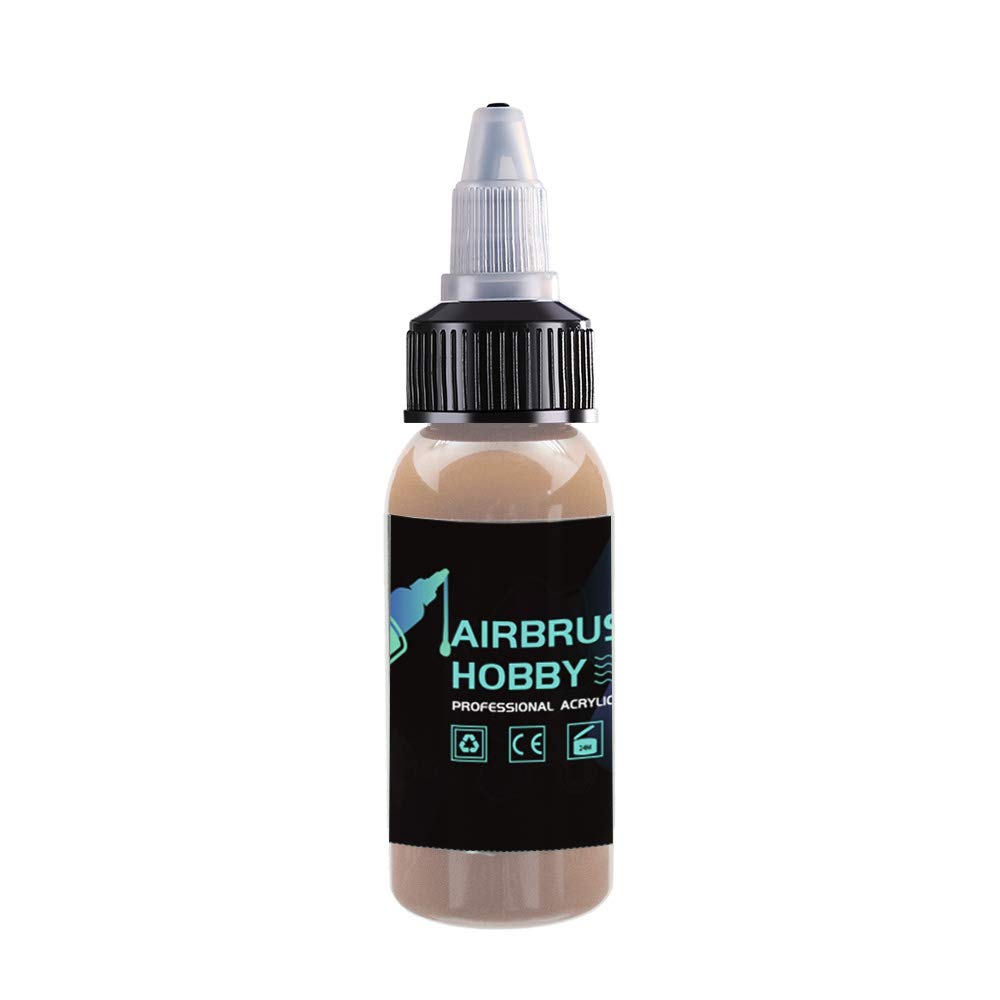 OPHIR Acrylic Airbrush Paint for Model Hobby, Shoes & Leather - Opaque Acrylic Pigment Ink - Water & Alcohol Washable - Flesh Color - Perfect for Miniatures, Custom Sneakers & Leather Crafts