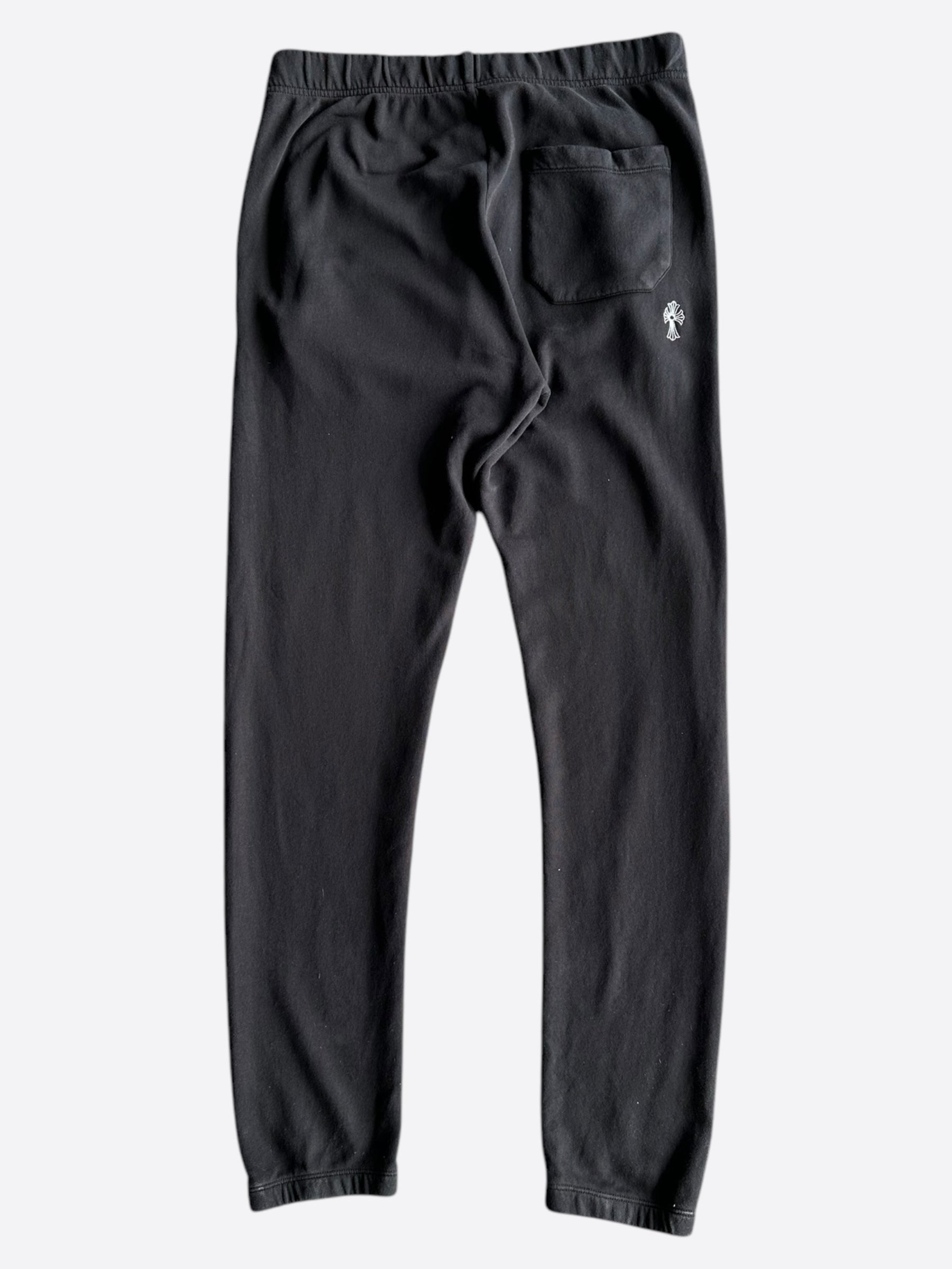 Chrome Hearts Black & White Embroidered Sweatpants for Men & Women | Luxury Streetwear | Perfect for Casual Wear, Gym & Lounge