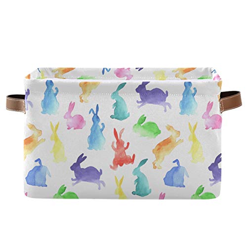Rainbow Watercolor Rabbits Pattern