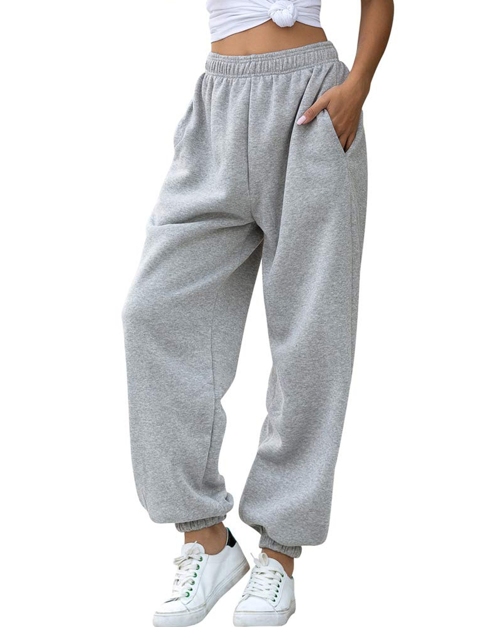 AROGONE Women's High Waisted Baggy Sweatpants - Athletic Joggers with Pockets & Cinched Bottom | Casual Lounge Wear, Yoga Pants & Workout Pants for Women