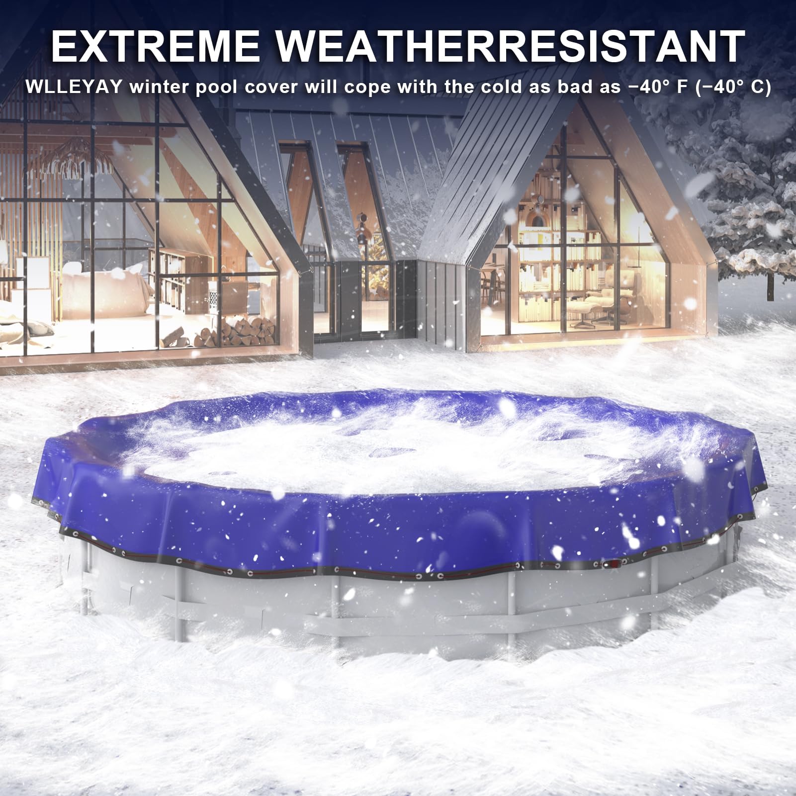 Upgraded 24 ft Round Winter Pool Cover for Above Ground Pools - Extra Thick, Durable Swimming Pool Protection Cover with Encryption Grommets, Cold & UV Resistant - Includes Premium Winch & Cable (Perfect for Winterizing and Protecting Your Above Ground Pool from Debris, Harsh Weather, and Sun Damage)