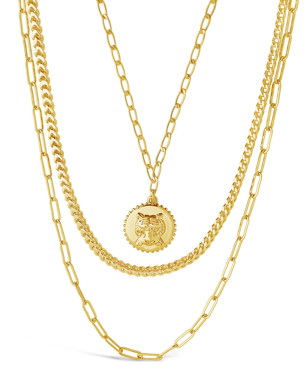 Stylish Layered Chain Necklace with Tiger Charm - Perfect for Women's Fashion, Boho Jewelry & Everyday Wear
