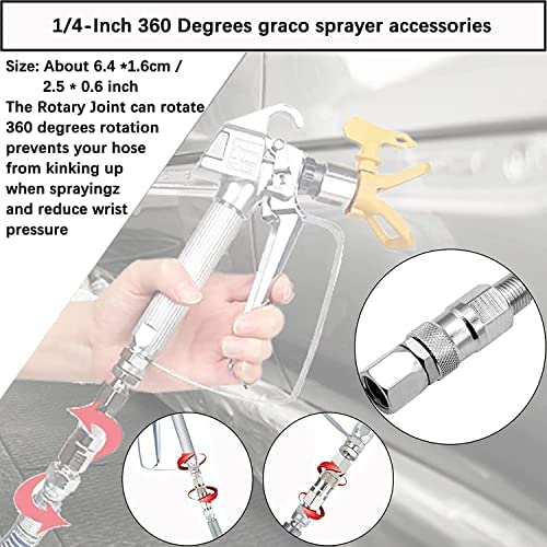 1/4-Inch Stainless Steel Airless High Pressure Spray Gun Swivel Joint - Durable Paint Sprayer Hose Fitting for Professional Painting & DIY Projects