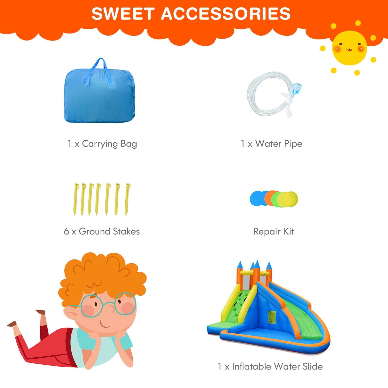 Costzon Inflatable Water Slide for Kids & Adults - Giant Bouncy Water Slide Park with Climbing Wall & Splash Pool | Backyard Outdoor Party Fun | Perfect for Summer Birthday Gifts, Family Gatherings & Pool Parties